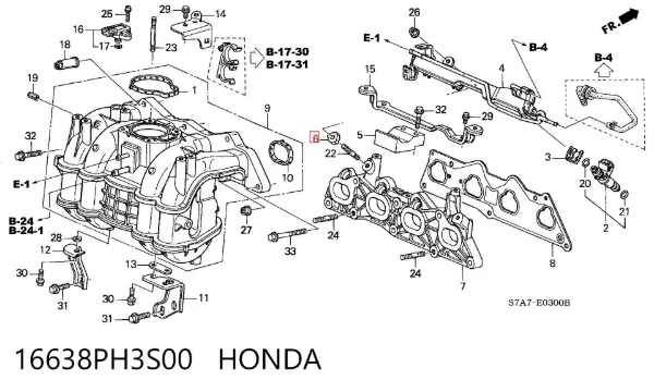  16638PH3S00 Honda