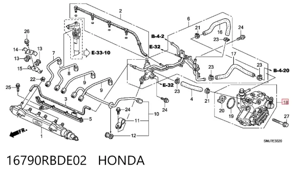 Bomba inyectora 16790RBDE02 Honda