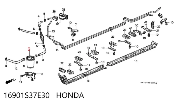 Filtro de combustible 16901S37E30 Honda