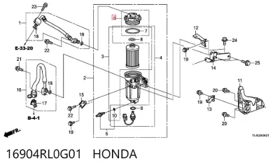 Tapa de la carcasa del filtro de combustible HONDA 16904RL0G01