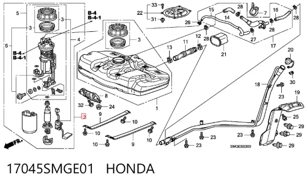 Bomba de gasolina 17045SMGE01 Honda