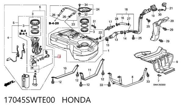 Bomba de gasolina 17045SWTE00 Honda