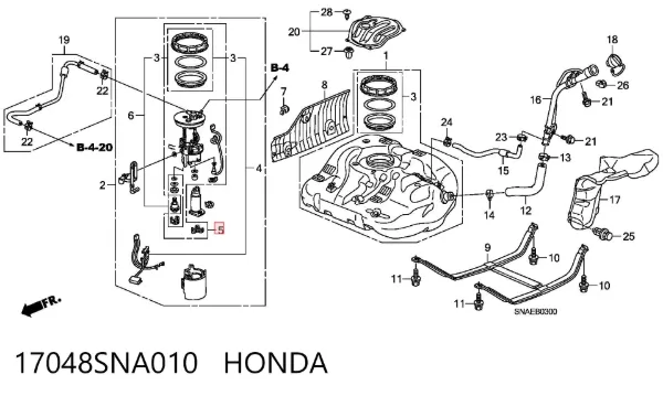 Filtro de combustible 17048SNA010 Honda