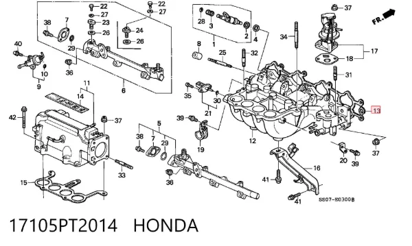 Junta de colector de admisión 17105PT2014 Honda