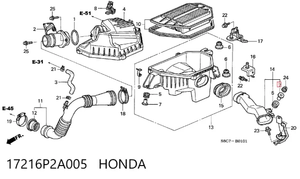  17216P2A005 Honda