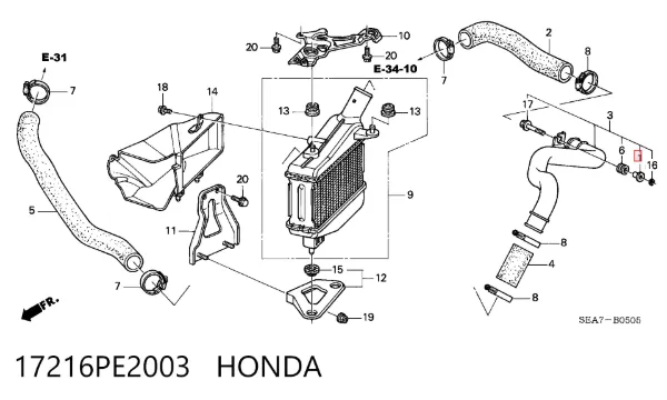  17216PE2003 Honda