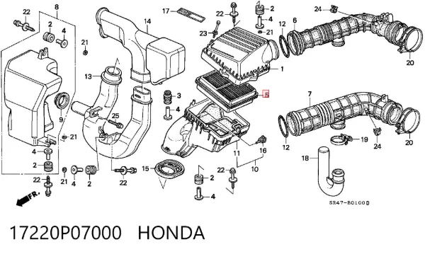 Filtro de aire 17220P07000 Honda
