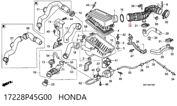  17228P45G00 Honda