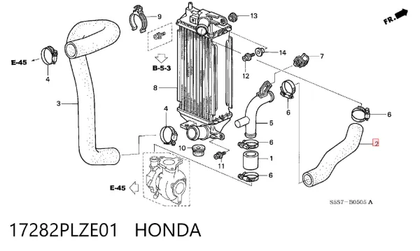  17282PLZE01 Honda