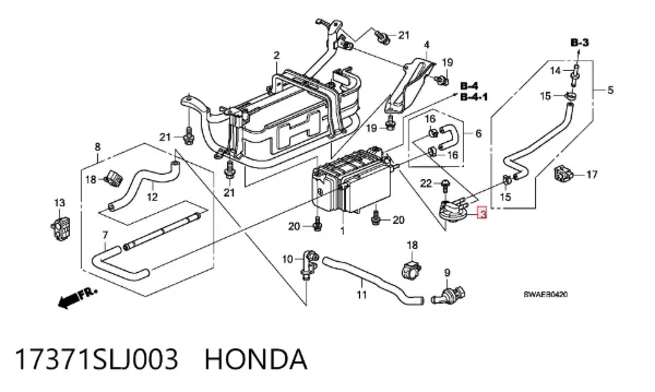 Válvula de ventilación de gases del tanque de combustible 17371SLJ003 Honda