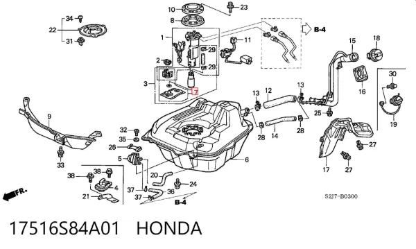 Filtro de malla de la bomba de combustible 17516S84A01 Honda