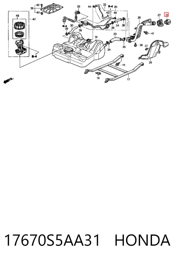 Tapa de depósito de combustible 17670S5AA31 Honda