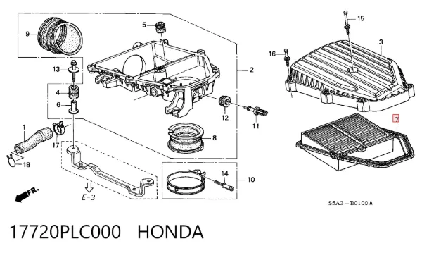 Filtro de aire 17720PLC000 Honda