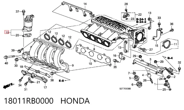 Válvula EGR 18011RB0000 Honda