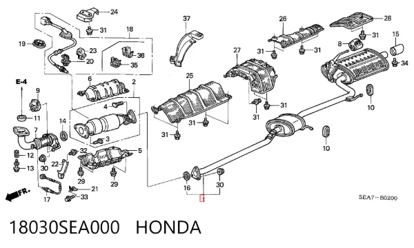 Silenciador trasero 18030SEA000 Honda
