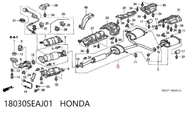Silenciador trasero 18030SEAJ01 Honda