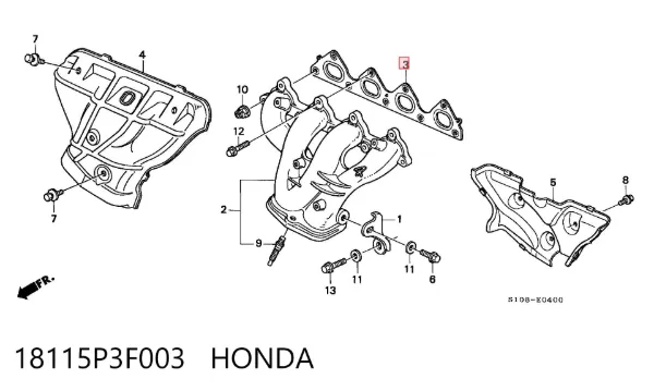 Junta colector escape Honda CR-V I