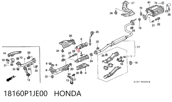 Catalizador 18160P1JE00 Honda