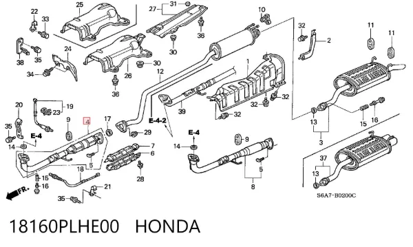 Catalizador 18160PLHE00 Honda