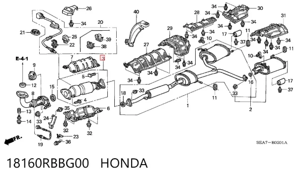 Catalizador 18160RBBG00 Honda