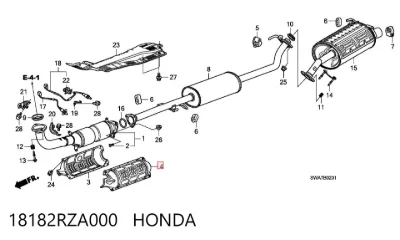 Escudo térmico del colector de escape HONDA 18182RZA000