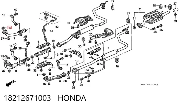 Anillo de la tubería de admisión del silenciador 18212671003 Honda