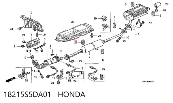 Soporte escape 18215S5DA01 Honda