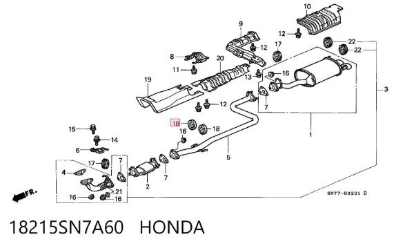 Soporte escape 18215SN7A60 Honda