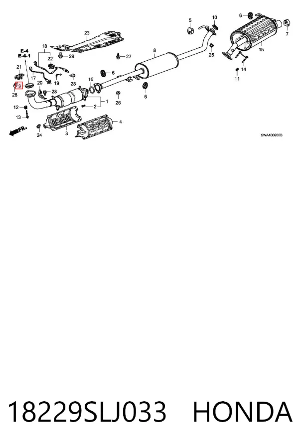 Junta de escape 18229SLJ033 Honda