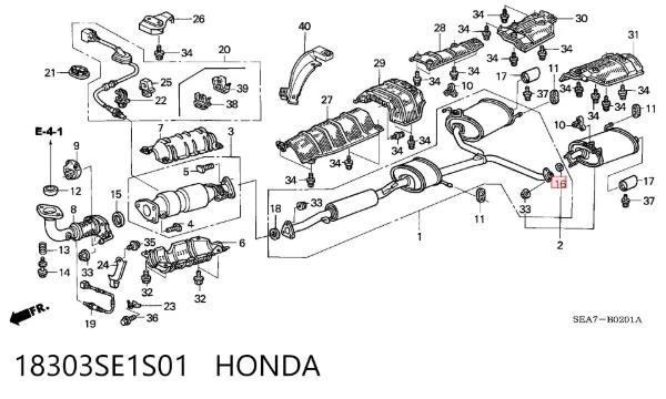 Junta de escape 18303SE1S01 Honda