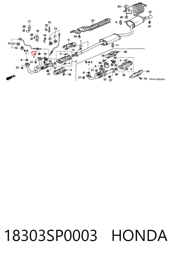 Junta de escape 18303SP0003 Honda