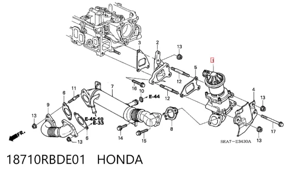 Válvula EGR 18710RBDE01 Honda