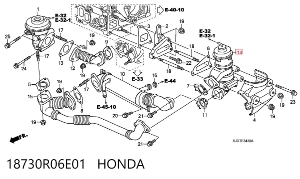 Válvula EGR 18730R06E01 Honda