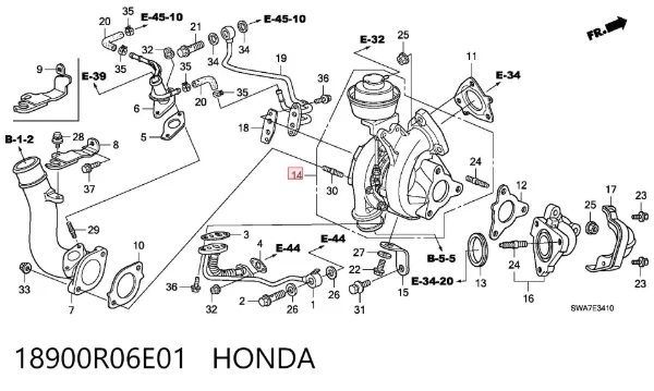 Turbocompresor 18900R06E01 Honda