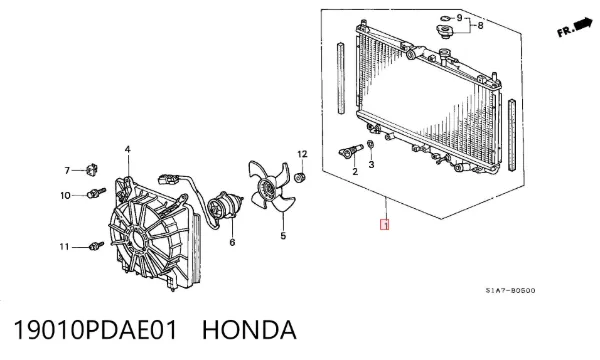 Radiador 19010PDAE01 Honda