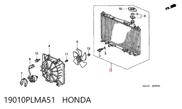 Radiador 19010PLMA51 Honda