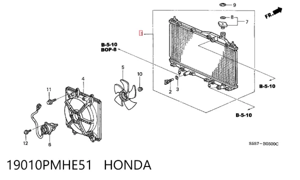 Radiador 19010PMHE51 Honda