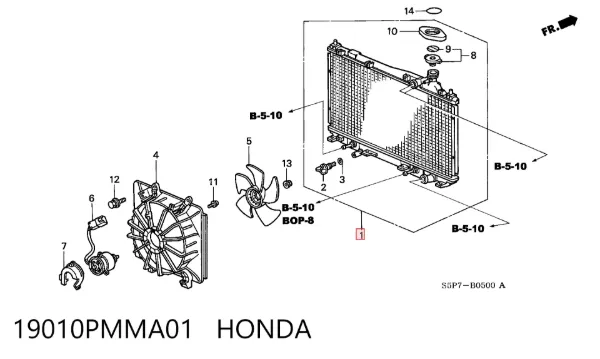 Radiador 19010PMMA01 Honda