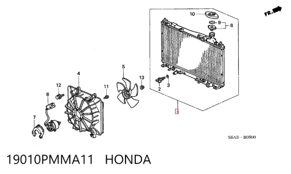 Radiador 19010PMMA11 Honda