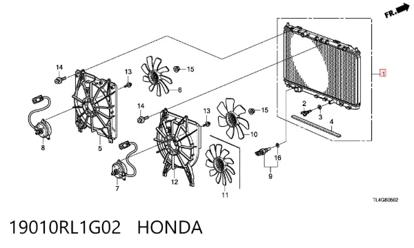 Radiador 19010RL1G02 Honda