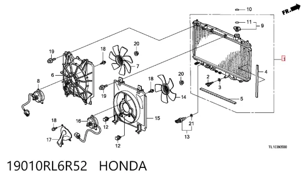 Radiador 19010RL6R52 Honda