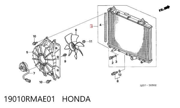 Radiador 19010RMAE01 Honda