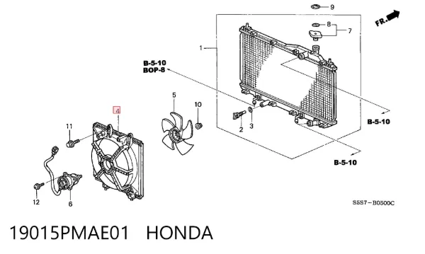 Bastidor radiador 19015PMAE01 Honda