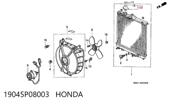 Tapa radiador 19045P08003 Honda