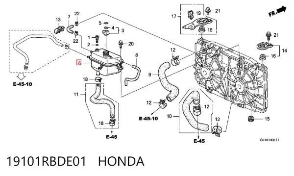 Vaso de expansión Honda Accord VII
