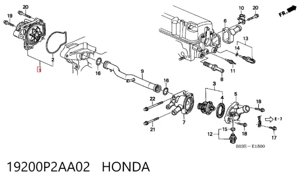 Bomba de agua 19200P2AA02 Honda