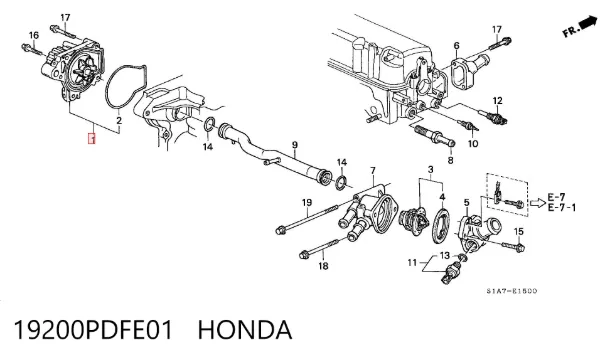 Bomba de agua 19200PDFE01 Honda