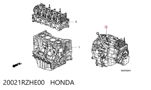 Caja de cambios 20021RZHE00 Honda
