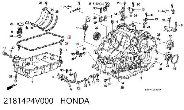 Junta del cárter de aceite de la caja de cambios Honda Civic VII