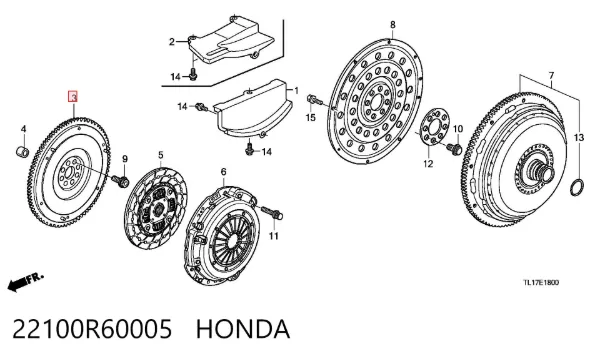 Volante motor 22100R60005 Honda